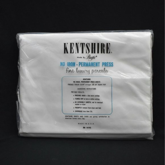 Kentshire Sheet by Pacific White Flat Sheet Percale Double Full 81x104 - Picture 4 of 5